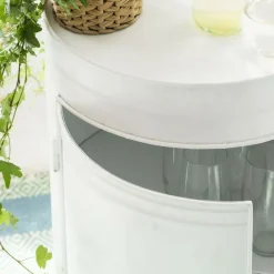 Chevet<Made in Meubles Table de chevet bidon en métal blanc Meryl