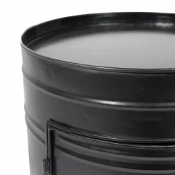 Chevet<Made in Meubles Table de chevet bidon en métal noir Meryl