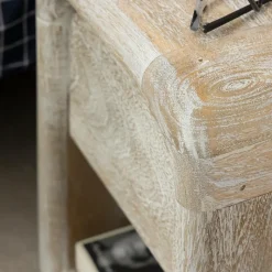 Chevet<Made in Meubles Table de chevet blanchie en bois de manguier Gilda