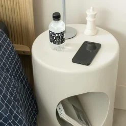 Chevet<Made in Meubles Table de chevet en bois blanc peint Amelie