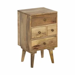 Chevet<Made in Meubles Table de chevet en bois de manguier 4 tiroirs Maëva