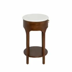 Chevet<Made in Meubles Table de chevet en manguier et marbre Enoa