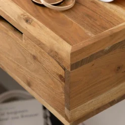 Chevet<Made in Meubles Table de chevet murale carrée en bois d'acacia Orane