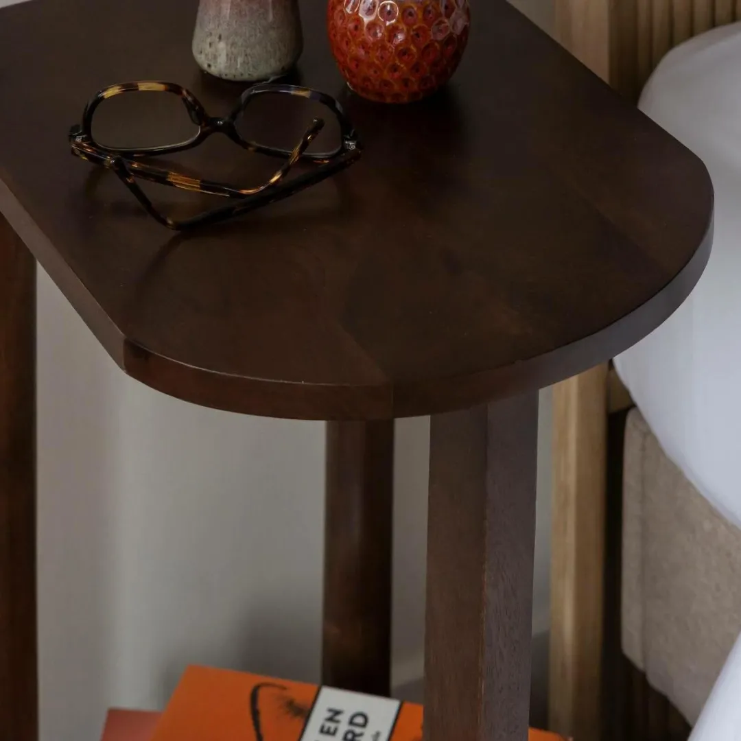 Chevet<Made in Meubles Table de chevet ovale en bois de manguier Sharon