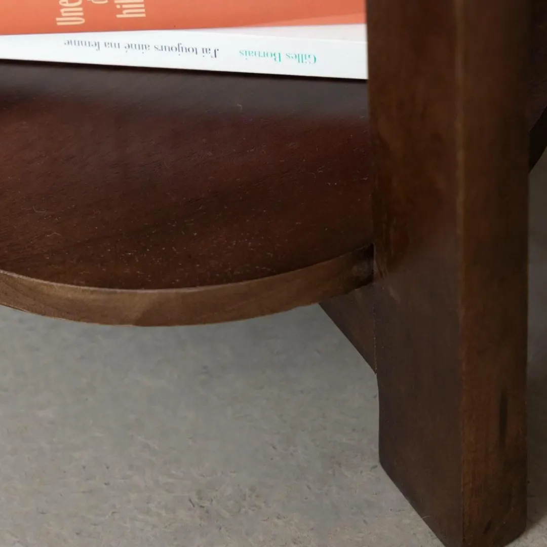 Chevet<Made in Meubles Table de chevet ovale en bois de manguier Sharon