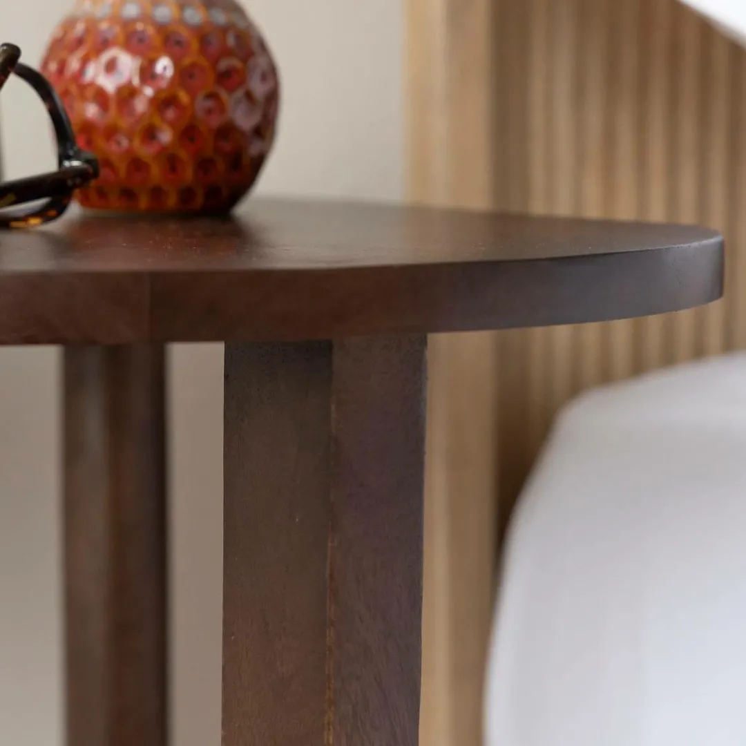 Chevet<Made in Meubles Table de chevet ovale en bois de manguier Sharon