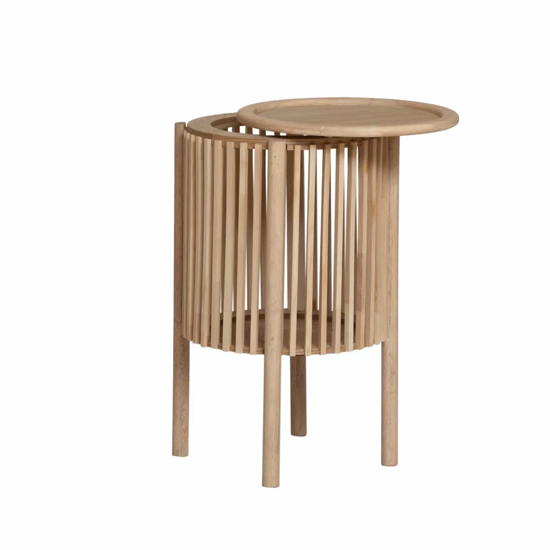 Chevet<Made in Meubles Table de chevet ronde en bois de pin Vénus