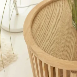 Chevet<Made in Meubles Table de chevet ronde en bois de pin Vénus