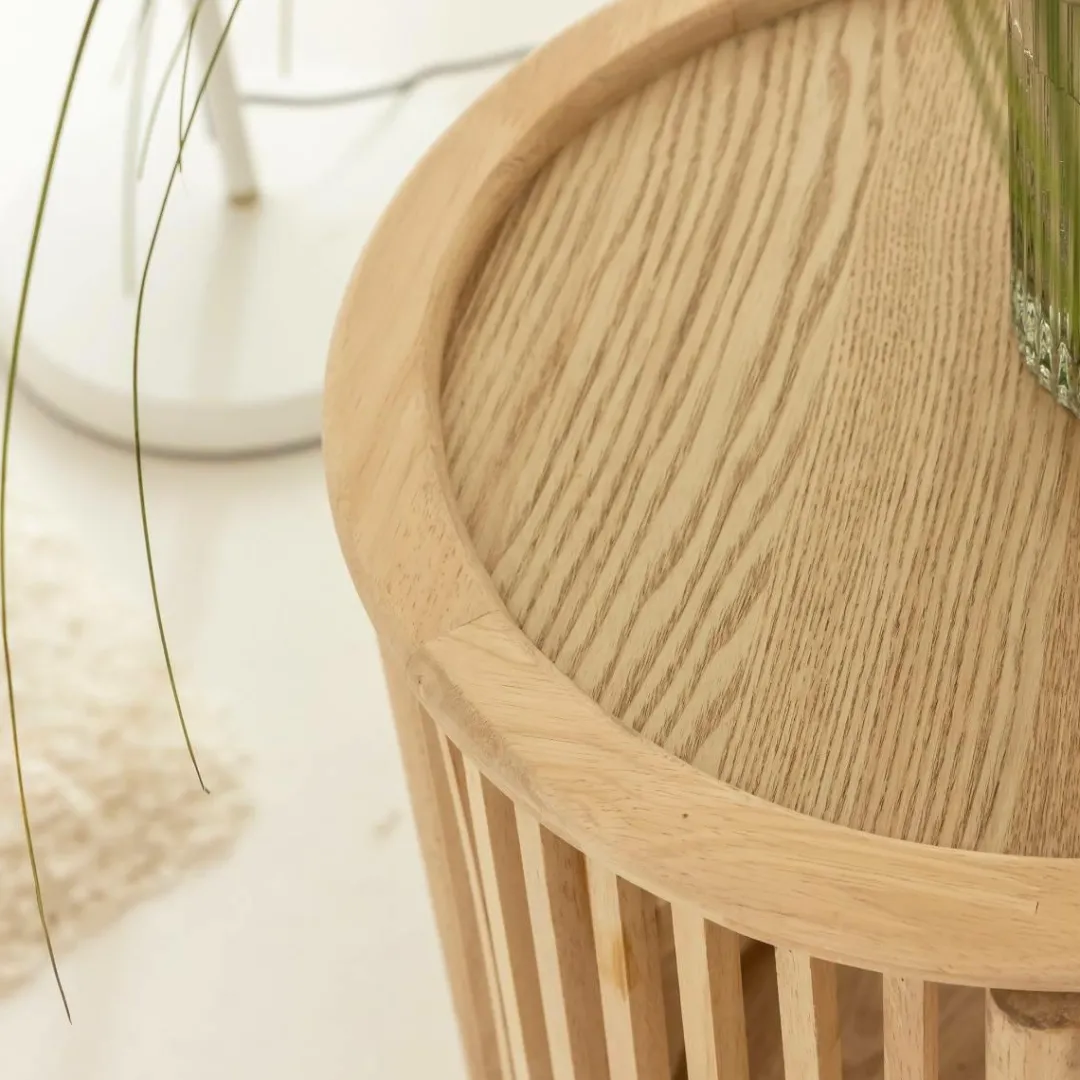 Chevet<Made in Meubles Table de chevet ronde en bois de pin Vénus