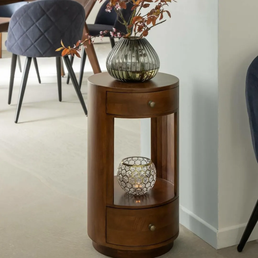 Chevet<Made in Meubles Table de chevet ronde en bois de manguier Oana