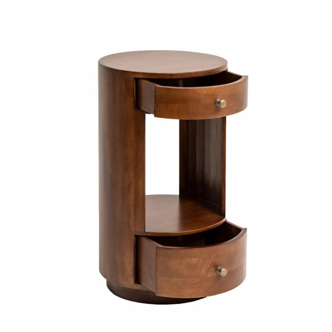 Chevet<Made in Meubles Table de chevet ronde en bois de manguier Oana