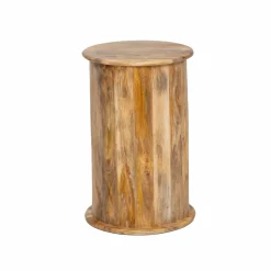 Chevet<Made in Meubles Table de chevet ronde en bois de manguier avec porte Maëva