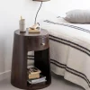 Chevet<Made in Meubles Table de chevet ronde en bois de manguier Isao