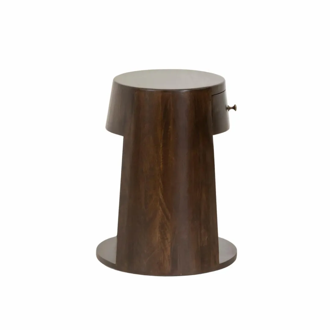 Chevet<Made in Meubles Table de chevet ronde en bois de manguier Isao