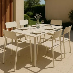 Table De Jardin<Made in Meubles Table de jardin en aluminium taupe 8 places Kaïa