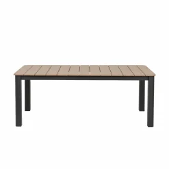 Table De Jardin<Made in Meubles Table de jardin en aluminium gris et effet bois Ayden