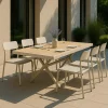 Table De Jardin<Made in Meubles Table de jardin taupe et effet bois en aluminium Ayden