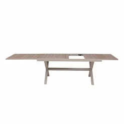 Table De Jardin<Made in Meubles Table de jardin taupe et effet bois en aluminium Ayden