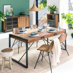 Table À Manger<Made in Meubles Table à manger avec allonges en bois d'acacia Havana