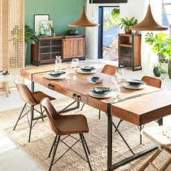 Table À Manger<Made in Meubles Table à manger avec allonges en bois d'acacia Havana