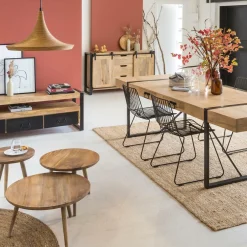 Table À Manger<Made in Meubles Table à manger avec allonges en bois de manguier New-York