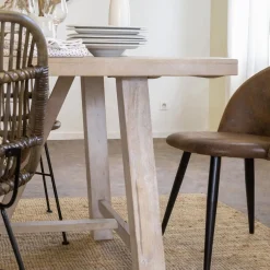 Table À Manger<Made in Meubles Table à manger avec allonges en bois de manguier blanchi Terra