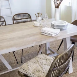 Table À Manger<Made in Meubles Table à manger avec allonges en bois de manguier blanchi Terra