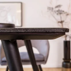 Table À Manger<Made in Meubles Table à manger avec plateau en granite noir Antonella