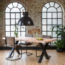 Table À Manger<Made in Meubles Table à manger en bois d'acacia et métal Tree