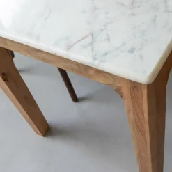 Table À Manger<Made in Meubles Table à manger en bois de manguier et marbre Arthuro