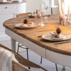 Table À Manger<Made in Meubles Table à manger en bois recyclé avec allonges Garance