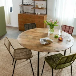 Table À Manger<Made in Meubles Table à manger ronde en bois de manguier Gloria
