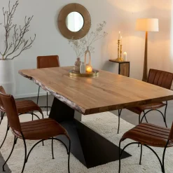 Table À Manger<Made in Meubles Table à manger suspendu en bois d'acacia et métal Coco