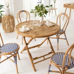 Table À Manger<Made in Meubles Table ronde en bambou 4 places Soline