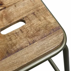 Tabouret<Made in Meubles Tabouret écolier métal et bois petit modèle Marcus