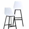 Tabouret De Bar<Made in Meubles Tabouret de bar blanc et métal noir Marius (lot de 2)