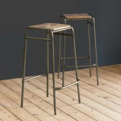 Tabouret De Bar<Made in Meubles Tabouret de bar écolier bois et métal 77cm Marcus