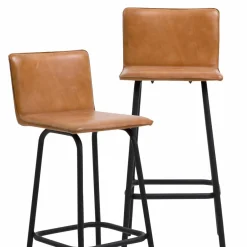 Tabouret De Bar<Made in Meubles Tabouret de bar en cuir marron Louise (lot de 2)