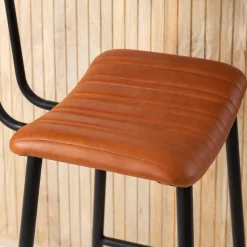 Tabouret De Bar<Made in Meubles Tabouret de bar en cuir marron Carl
