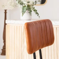 Tabouret De Bar<Made in Meubles Tabouret de bar en cuir marron Carl