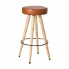 Tabouret De Bar<Made in Meubles Tabouret de bar en cuir marron Jocelin