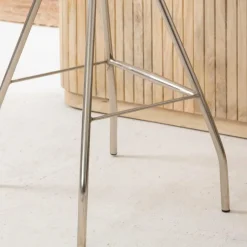 Tabouret De Bar<Made in Meubles Tabouret de bar en cuir noir et métal Lya