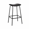 Tabouret De Bar<Made in Meubles Tabouret de bar en cuir noir et métal Alexandre (lot de 2)
