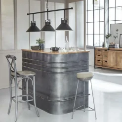 Tabouret De Bar<Made in Meubles Tabouret de bar en métal 1 place Grey