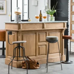 Tabouret De Bar<Made in Meubles Tabouret de bar en métal 1 place Grey