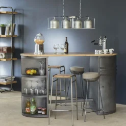 Tabouret De Bar<Made in Meubles Tabouret de bar en métal 1 place Grey