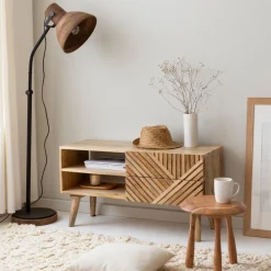 Tabouret<Made in Meubles Tabouret en bois d'acacia Cézanne