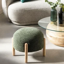 Tabouret<Made in Meubles Tabouret en tissu bouclette Nério