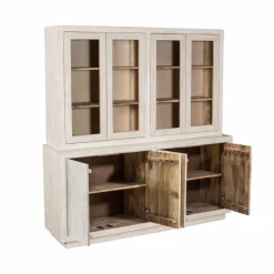 Vaisselier<Made in Meubles Vaisselier en bois de manguier blanchi Alison