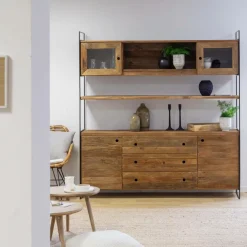 Vaisselier<Made in Meubles Vaisselier en bois recyclé 190cm Blaise